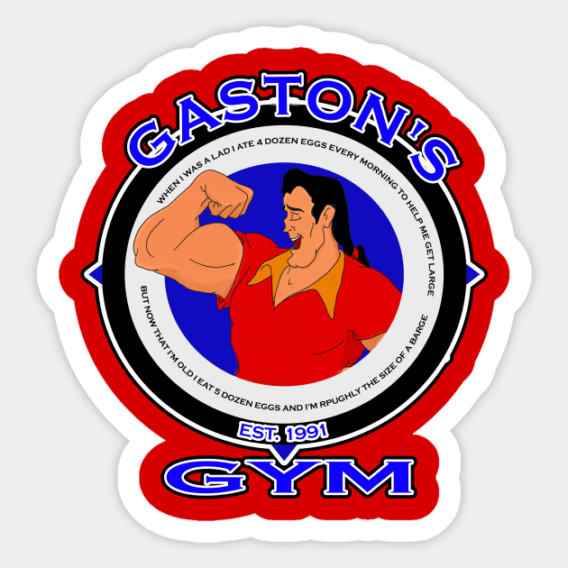 Gaston's Gym Sticker by PrinceHans Designs